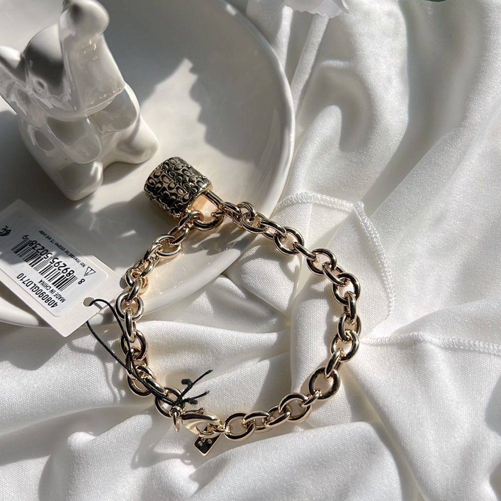 Coach Quilted Padlock Chain Bracelet - Picture 3 of 4
